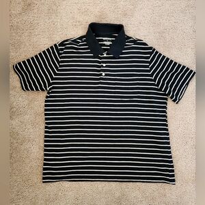 Vintage 90s Merona Polo Shirt Men's XL Black/Cream